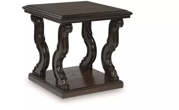 maylee dark brown square end table by ashley