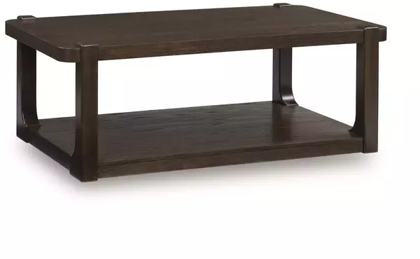 breckington dark brown rectangular cocktail table by ashley