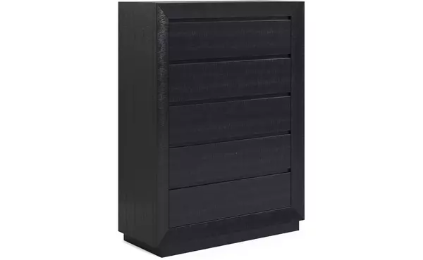 londer black five drawer chest by ashley