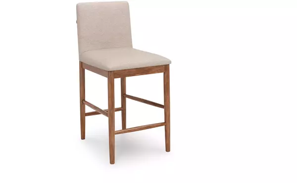 isanti light brown upholstered barstool (2/cn) by ashley