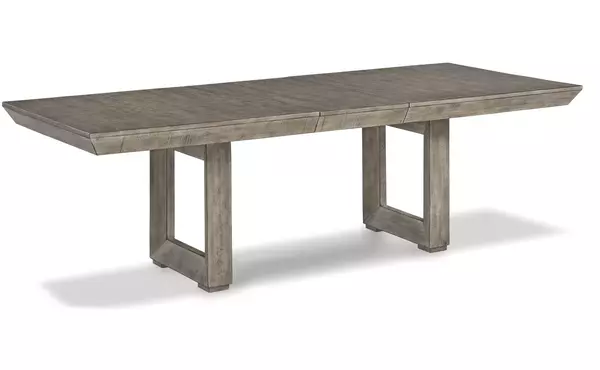 langford light grayish brown rect dining room ext table by ashley