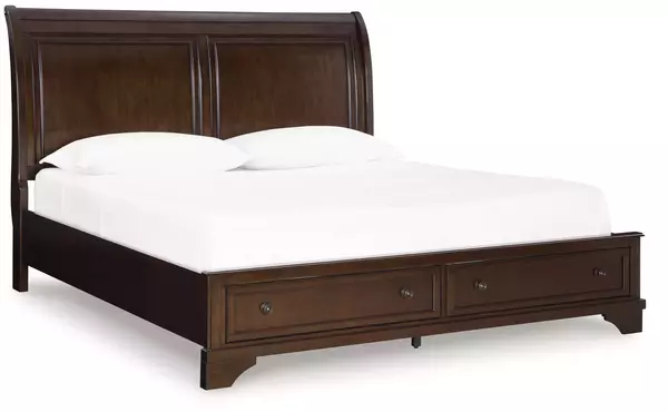 trellington brown queen/king panel rails by ashley