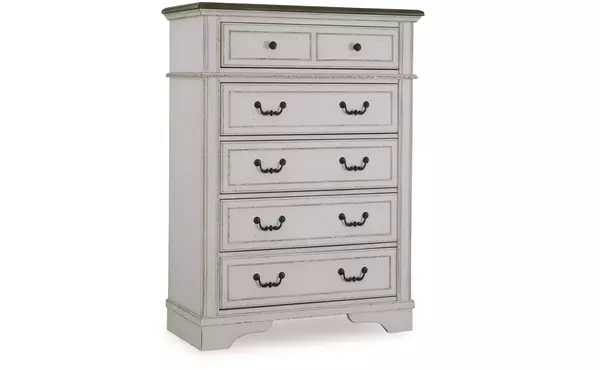 blendon rustic brown five drawer chest by ashley