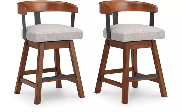 ralene medium brown uph swivel barstool (2/cn) by ashley