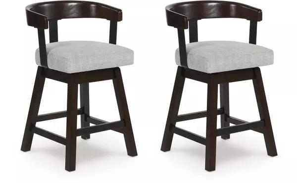haddigan dark brown uph swivel barstool (2/cn) by ashley