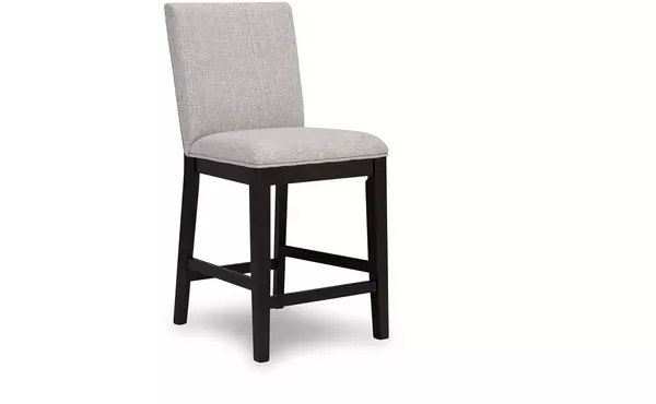 neymorton dark grayish brown upholstered barstool (2/cn) by ashley