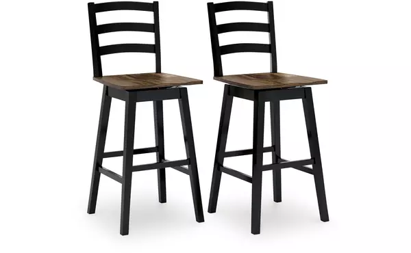 wildenauer brown/black tall swivel barstool (2/cn) by ashley