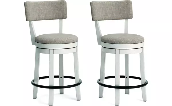 robbinsdale antique white uph swivel barstool (2/cn) by ashley