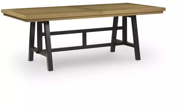galliden black/brown rect dining room ext table by ashley