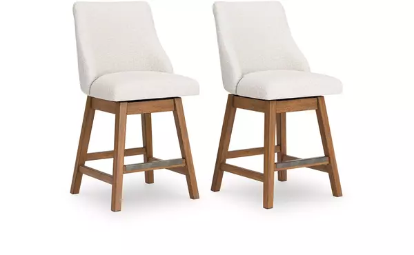 cabalynn light brown upholstered barstool (2/cn) by ashley