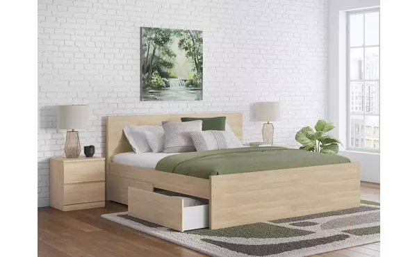 onita natural q/k double drawer storage by ashley