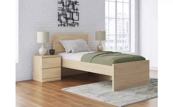 onita natural twin platform bed panels by ashley