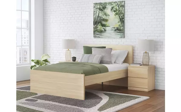 onita natural full platform bed panels by ashley