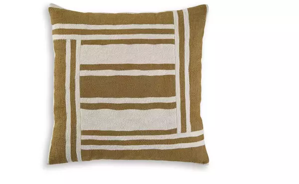 darrman ochre/ivory pillow (4/cs) by ashley