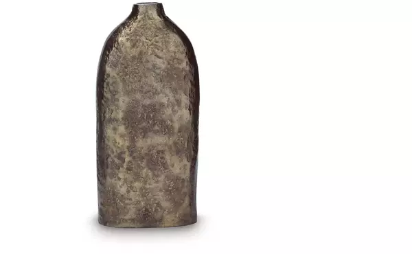 wallmond antique brass finish vase by ashley