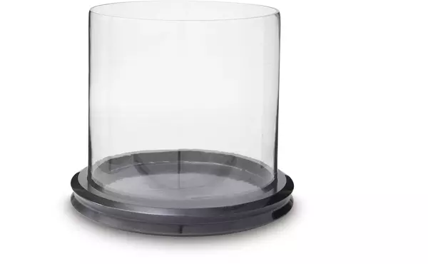 saskia clear/black candle holder by ashley