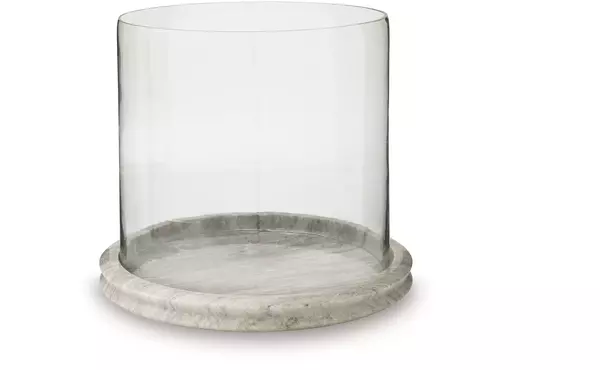 saskia clear/beige candle holder by ashley