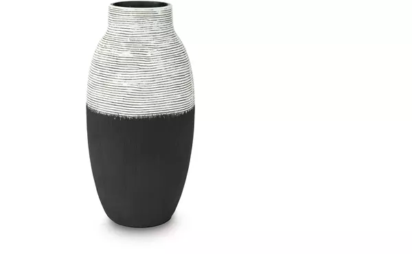 girtha antique white/black vase by ashley