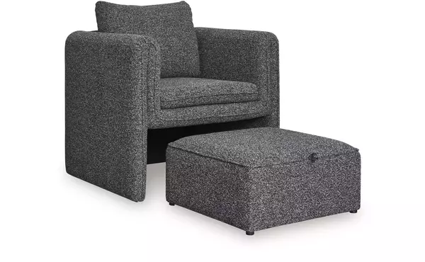 vreni charcoal/black accent chair by ashley