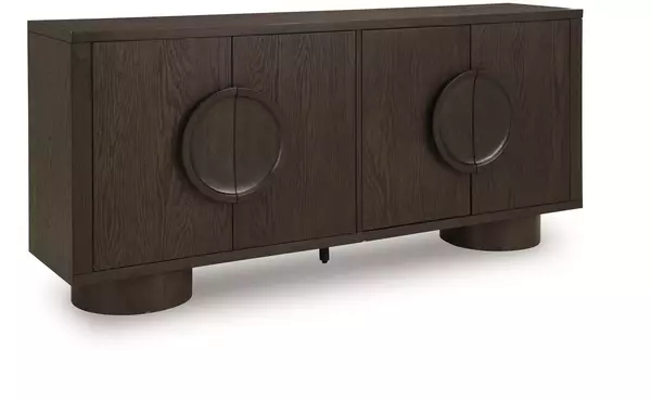 veeda dark brown accent cabinet by ashley