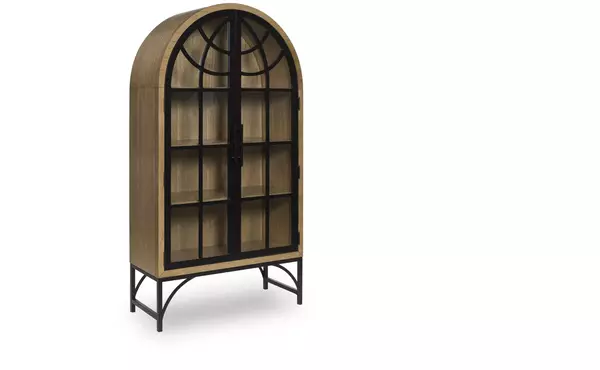 gwenwich natural/black accent cabinet by ashley