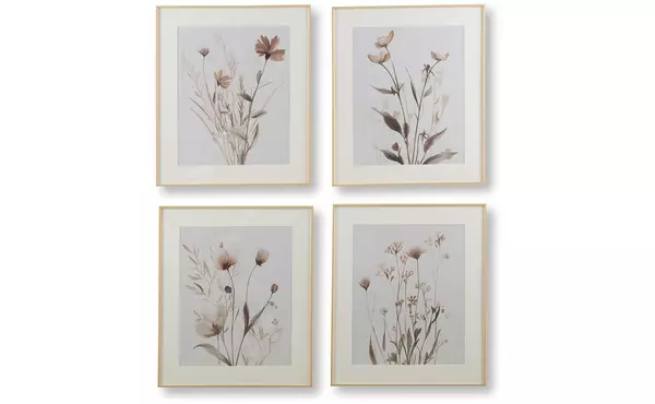 chettings beige/gray/blush wall art set (4/cn) by ashley