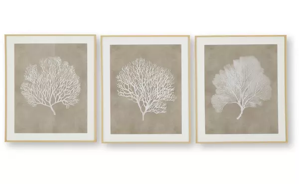 hendridge taupe/white wall art set (3/cn) by ashley