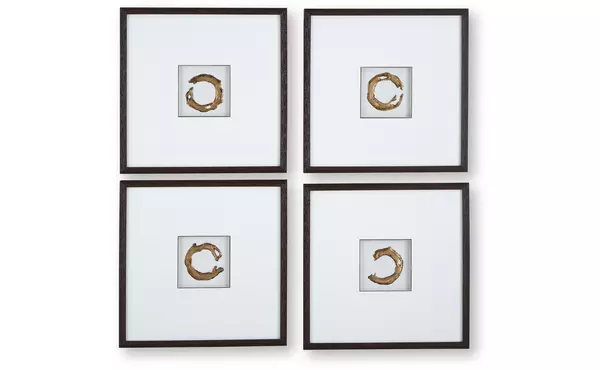dallbourne white/gold finish wall art set (4/cn) by ashley