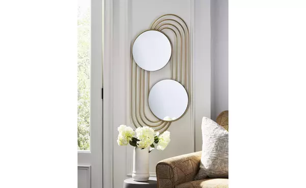 warrenley gold finish accent mirror by ashley