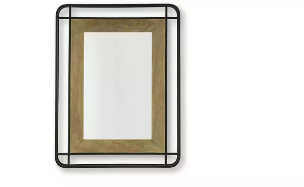 beelman black/brown accent mirror by ashley