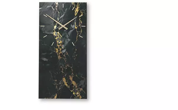 teague black/gold finish wall clock by ashley