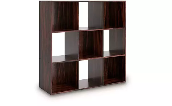 glosmount cherry/light brown nine cube organizer by ashley