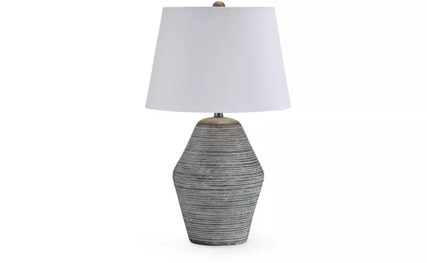 lawrock antique blue terracotta table lamp (1/cn) by ashley