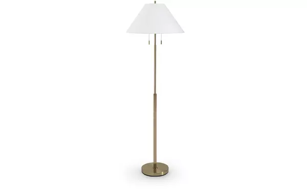 haigwood gold finish metal floor lamp (1/cn) by ashley