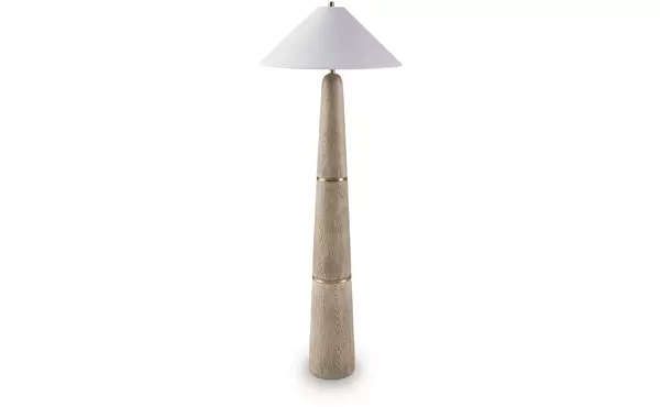 gasparleigh brown/gold finish poly floor lamp (1/cn) by ashley