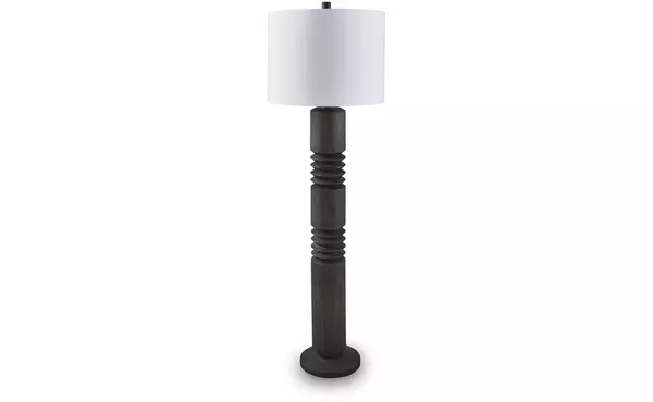 fainwell distressed black poly floor lamp (1/cn) by ashley