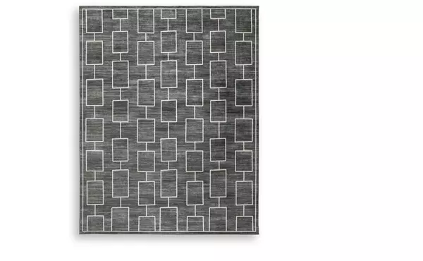 elderland black/gray washable large rug by ashley