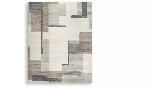 larkport cream/brown/gray washable large rug by ashley