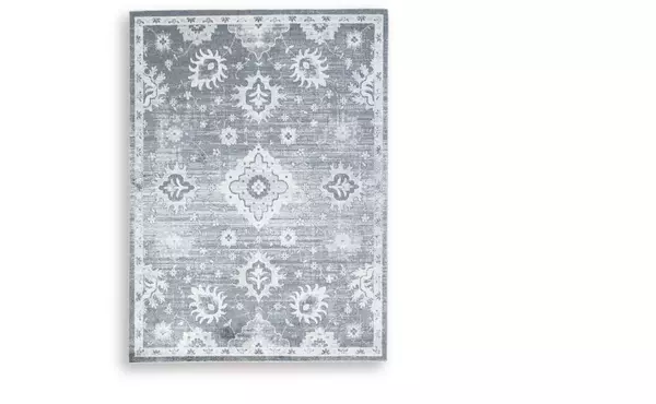 avanworths blue/gray/ivory washable large rug by ashley