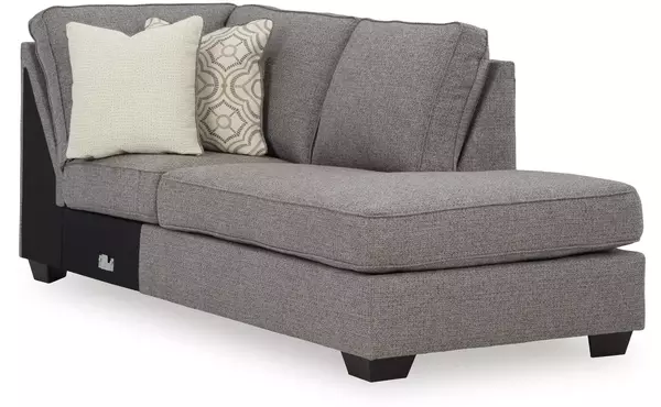 reydell charcoal raf corner chaise by ashley