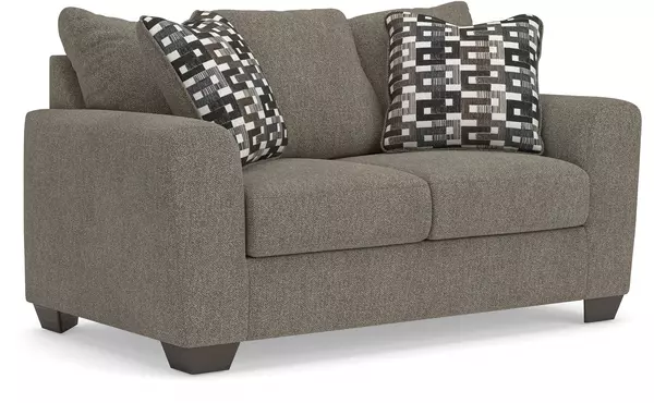 triston-peaks suede loveseat by ashley