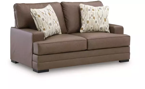 villacourt caramel loveseat by ashley