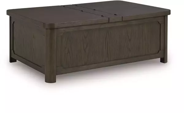 breckington dark brown cocktail table with storage by ashley