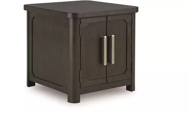 breckington dark brown rectangular end table by ashley