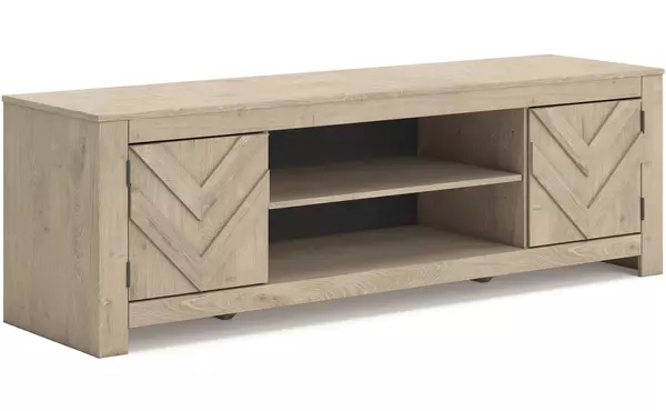 cayboni tan lg tv stand w/fireplace option by ashley