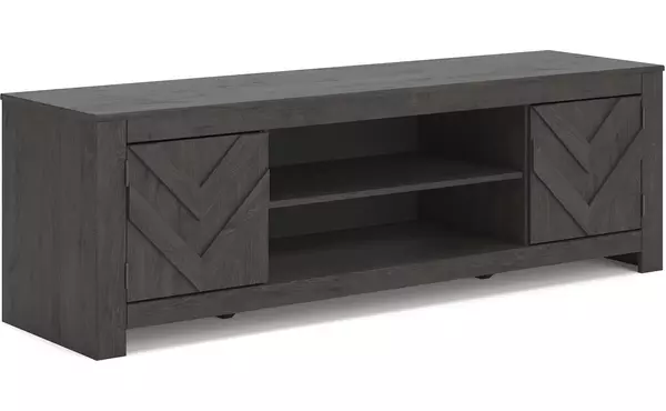 cayboni black lg tv stand w/fireplace option by ashley