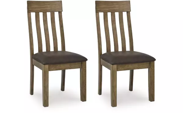 urbinforte light brown dining uph side chair (2/cn) by ashley