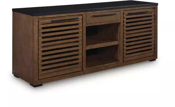 kallari warm brown/black credenza by ashley