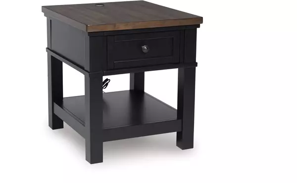 wildenauer brown/black rectangular end table by ashley