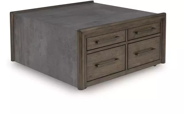 kallenny brown/gray square cocktail table by ashley